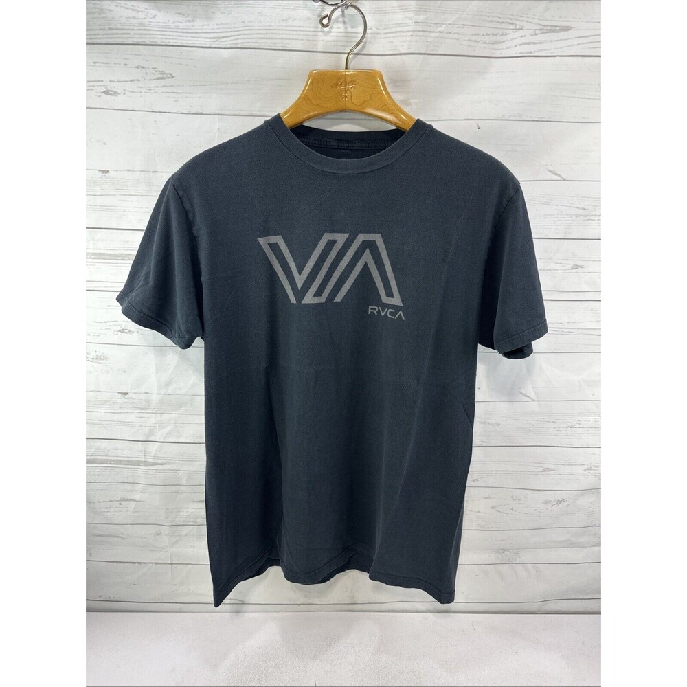 RVCA T-Shirt Mens Size Large Athletic Fit Workout Black Cotton Polyester Blend